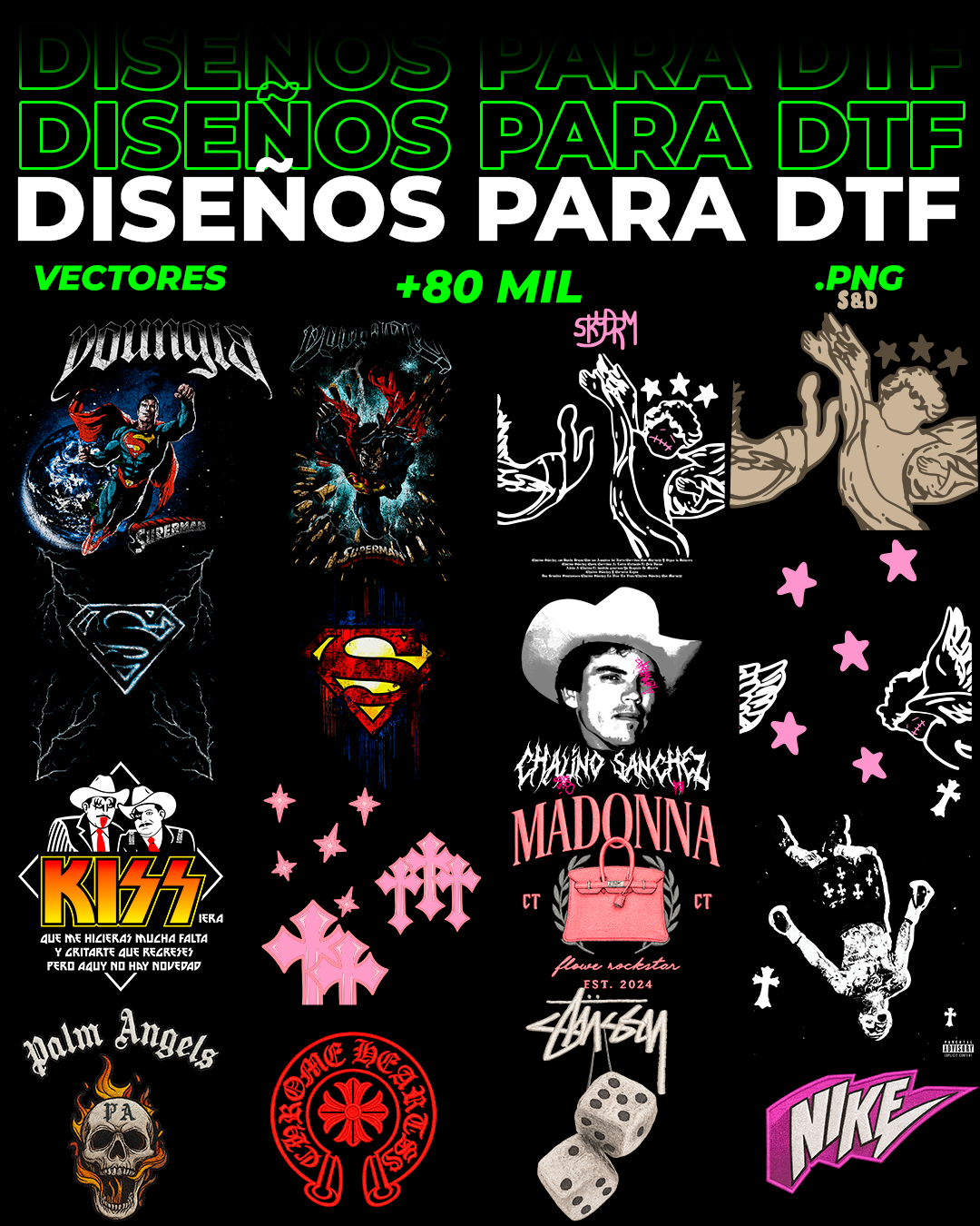 PAQUETE COMPLETO +80,000 DISEÑOS PARA DTF, SUBLIMACIÓN Y DTG + ACTUALIZACIÓN 2025