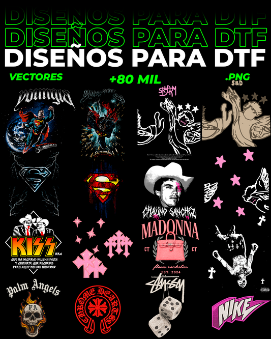 PAQUETE COMPLETO +80,000 DISEÑOS PARA DTF, SUBLIMACIÓN Y DTG + ACTUALIZACIÓN 2025